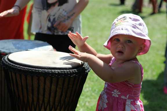 Baby on the bongos