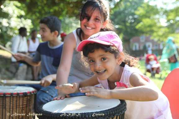 Drummers at work at Abbeyfield Festival!