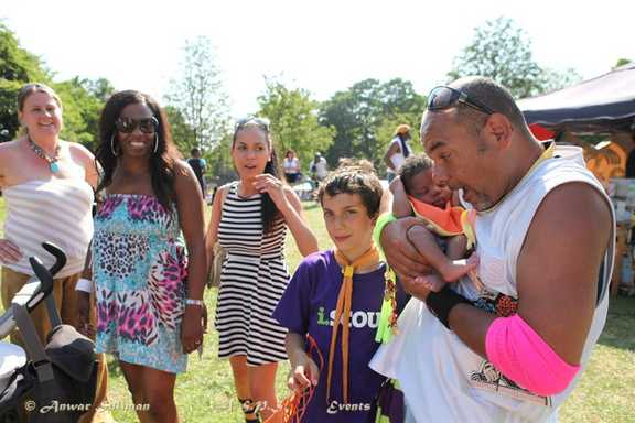 MC Nige with baby and friends