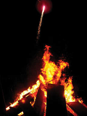 Bonfire well alight