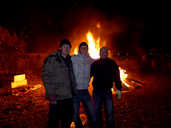 Visitors at the bonfire