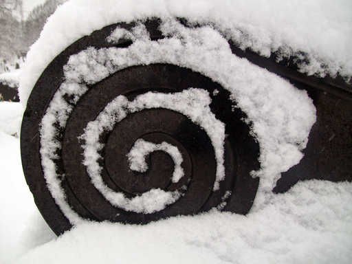 Snow Covered Gravestone