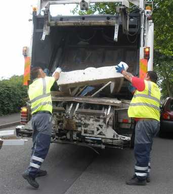 Binmen collecting rubbish