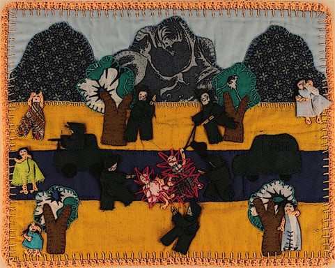 Chilean 40th Arpillera exhibition poster