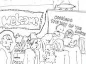 A film watching crowd at Cheap Thrills Film Festival