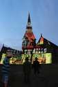 Poster projection on the chapel