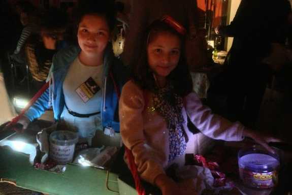 Young filmmakers pass out the all important refreshments