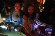 Young filmmakers pass out the all important refreshments