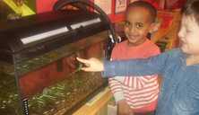 Children learn about trout