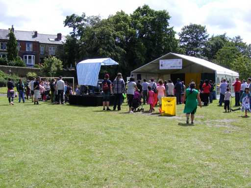 Gathering at the stage