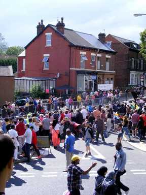 Action behind the barriers.