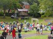 Giant TV screen in the park