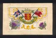 Embroidered postcard