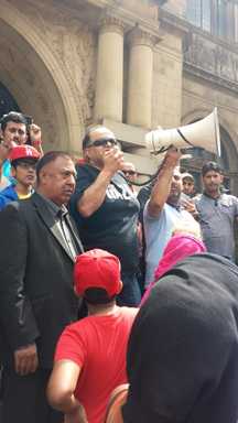 Speakers at the demonstration