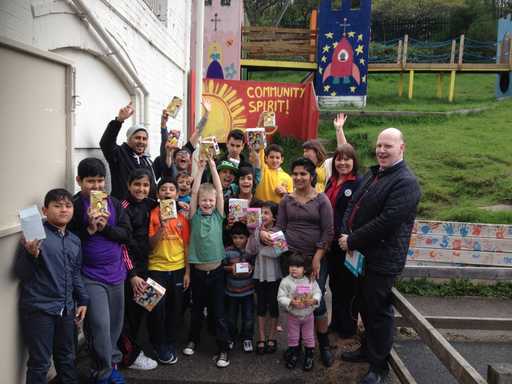 Children with Easter eggs