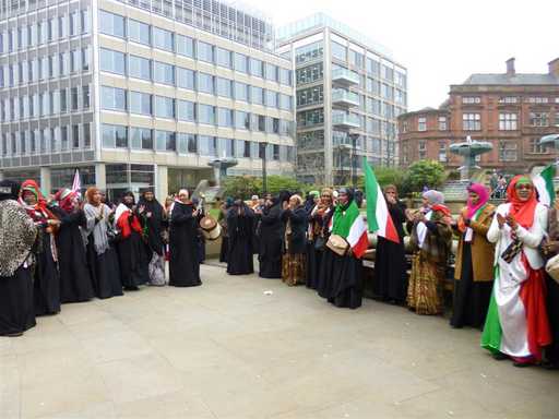 Somaliland community of Sheffield gathering on the Peace Gardens