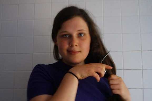 Before the head shave for Ghana...