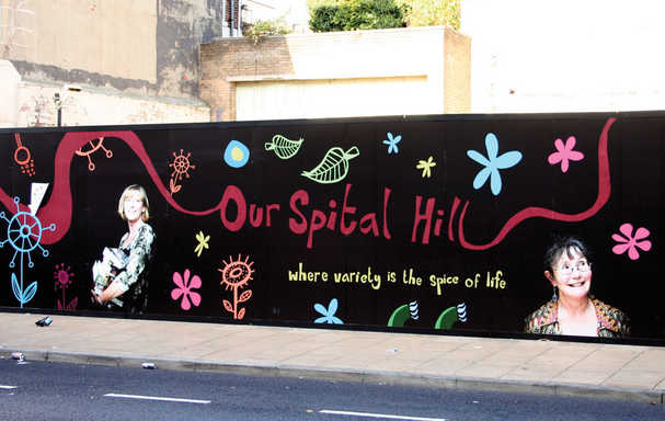 Hoardings on Spital Hill