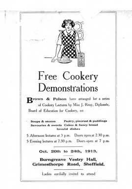 Vestry Hall cookery leaflet