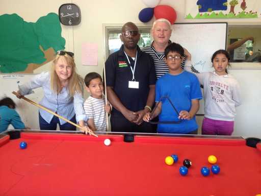 Jackie Drayton plays pool