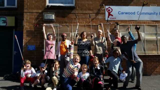 Litter pickers assemble